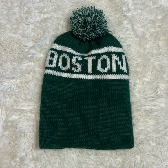 Boston Celtics Beanie poof ball hat-one size fits most-only used once or twice - Picture 2 of 3